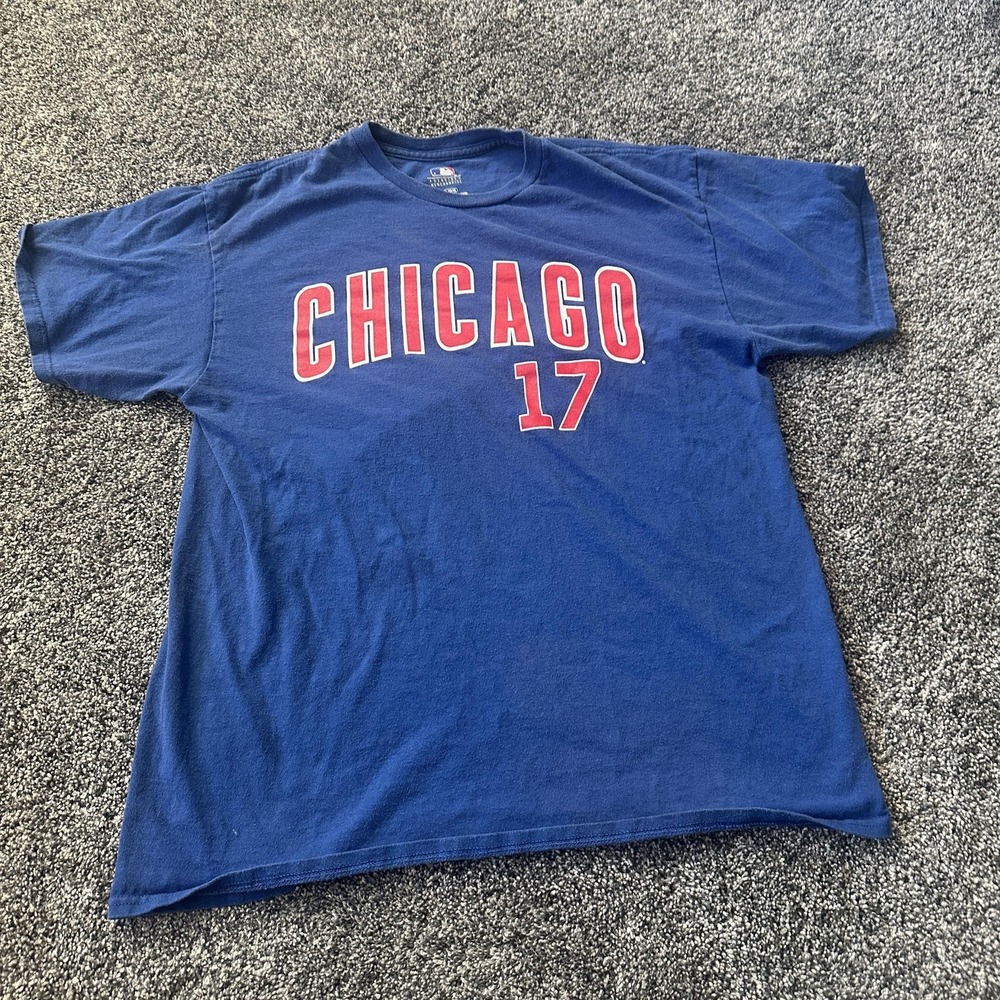 Chicago Cubs Shirt Mens Large‎ Blue MLB Baseball Kris Bryant 17 Player T-Shirt